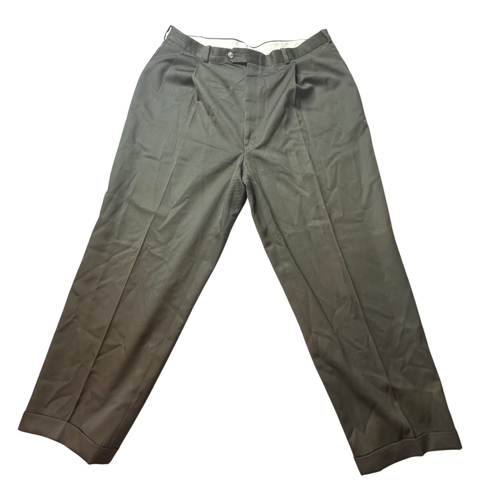 Vintage J.B. Britches Pants Mens 38x28 Olive Nordstrom Wool Pleated Cuffed USA